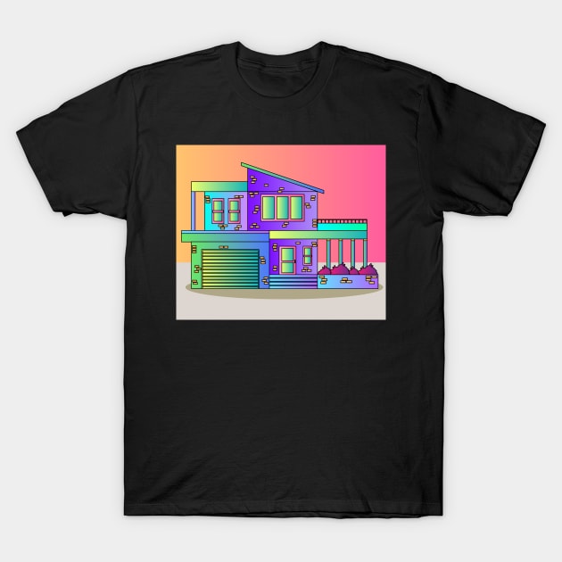 Illustration Dream House Villa Color Effects T-Shirt by flofin